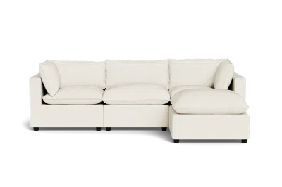 Albany Park Kova Pillow Cushion Sofa 122" + Ottoman In White