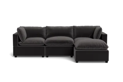 Albany Park Kova Pillow Cushion Sofa 122" + Ottoman In Gray