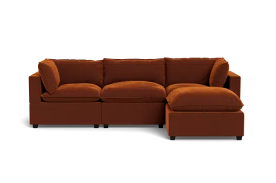 Albany Park Kova Pillow Cushion Sofa 122" + Ottoman In Orange