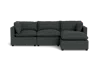 Albany Park Kova Pillow Cushion Sofa 122" + Ottoman In Gray