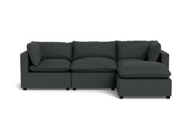 Albany Park Kova Pillow Cushion Sofa 122" + Ottoman In Gray