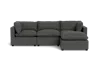 Albany Park Kova Pillow Cushion Sofa 122" + Ottoman In Gray