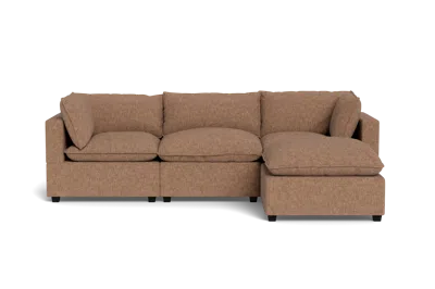 Albany Park Kova Pillow Cushion Sofa 122" + Ottoman In Brown