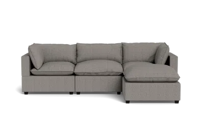 Albany Park Kova Pillow Cushion Sofa 122" + Ottoman In Gray