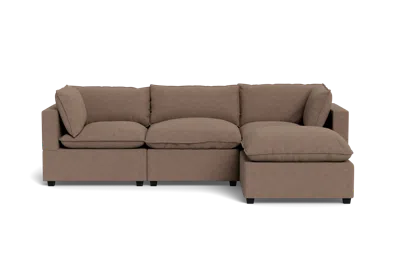 Albany Park Kova Pillow Cushion Sofa 122" + Ottoman In Brown