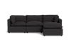 Albany Park Kova Pillow Cushion Sofa 122" + Ottoman In Black