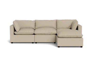 Albany Park Kova Pillow Cushion Sofa 122" + Ottoman In Neutral