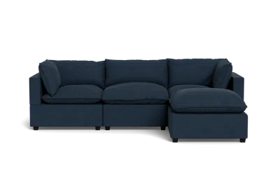 Albany Park Kova Pillow Cushion Sofa 122" + Ottoman In Blue