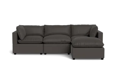 Albany Park Kova Pillow Cushion Sofa 122" + Ottoman In Gray