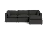 Albany Park Kova Pillow Cushion Sofa 122" + Ottoman In Black