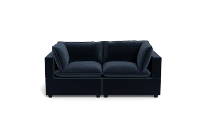 Albany Park Kova Pillow Cushion Sofa 86" In Blue