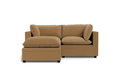 Albany Park Kova Pillow Cushion Sofa 86" + Ottoman In Brown