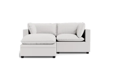 Albany Park Kova Pillow Cushion Sofa 86" + Ottoman In White