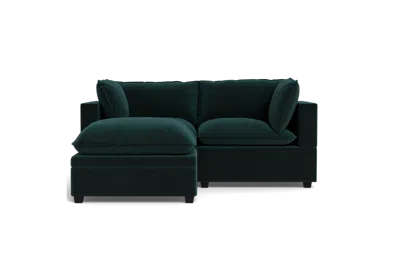 Albany Park Kova Pillow Cushion Sofa 86" + Ottoman In Blue