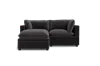 Albany Park Kova Pillow Cushion Sofa 86" + Ottoman In Black