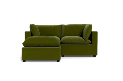 Albany Park Kova Pillow Cushion Sofa 86" + Ottoman In Green