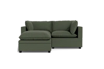 Albany Park Kova Pillow Cushion Sofa 86" + Ottoman In Green