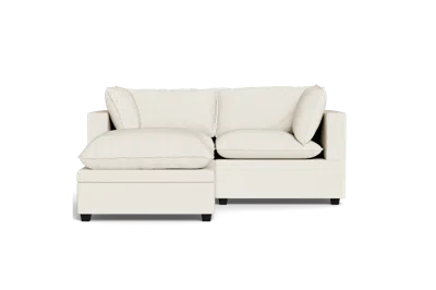 Albany Park Kova Pillow Cushion Sofa 86" + Ottoman In White