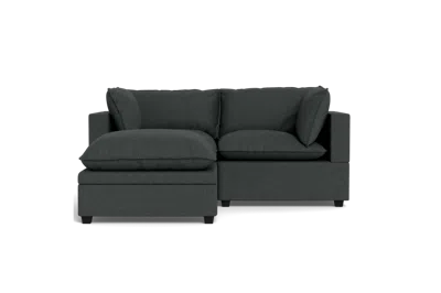 Albany Park Kova Pillow Cushion Sofa 86" + Ottoman In Gray