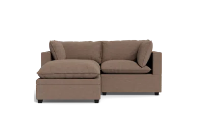 Albany Park Kova Pillow Cushion Sofa 86" + Ottoman In Brown