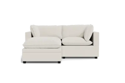 Albany Park Kova Pillow Cushion Sofa 86" + Ottoman In White