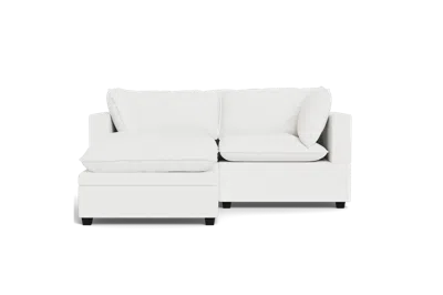 Albany Park Kova Pillow Cushion Sofa 86" + Ottoman In White