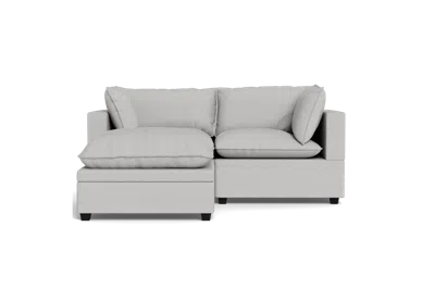Albany Park Kova Pillow Cushion Sofa 86" + Ottoman In Gray