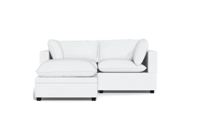 Albany Park Kova Pillow Cushion Sofa 86" + Ottoman In White