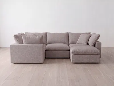 Albany Park Kova Pillow Modular 4-piece L-sectional + Ottoman In Gray