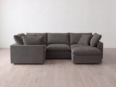 Albany Park Kova Pillow Modular 4-piece L-sectional + Ottoman In Gray