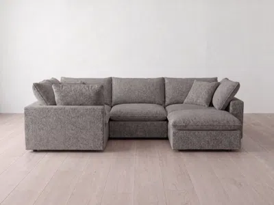 Albany Park Kova Pillow Modular 4-piece L-sectional + Ottoman In Gray