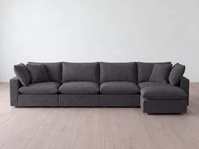 Albany Park Kova Pillow Modular 4-piece Sofa + Ottoman In Black