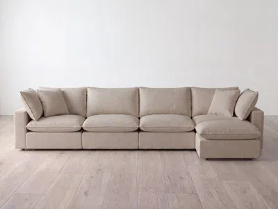 Albany Park Kova Pillow Modular 4-piece Sofa + Ottoman In Brown