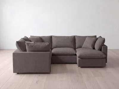 Albany Park Kova Pillow Modular 5-piece L-sectional + Ottoman In Brown