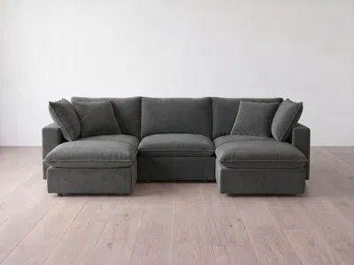 Albany Park Kova Pillow Modular 5-piece U-sectional In Green