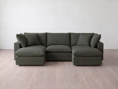 Albany Park Kova Pillow Modular 5-piece U-sectional In Green
