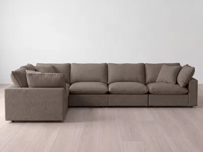 Albany Park Kova Pillow Modular 6-piece L-sectional In Clay Performance Linen