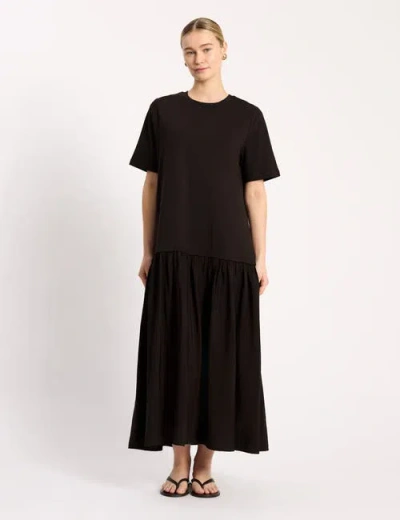 Albaray Boxy Crew Neck Maxi Dress In Brown