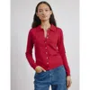 Albaray Button Through Polo Top In Red