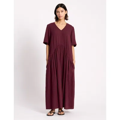 Albaray Cheesecloth V-neck Tunic Maxi Dress In Black