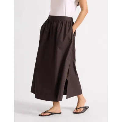 Albaray Cotton Full Skirt In Brown
