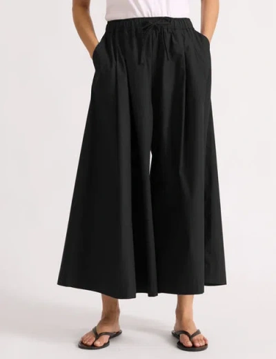 Albaray Cotton Super Wide Leg Culottes In Black