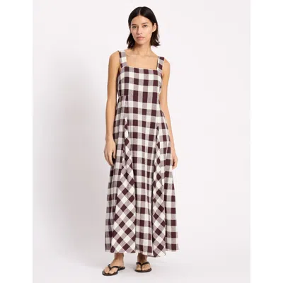 Albaray Gingham Apron Maxi Dress In Multi