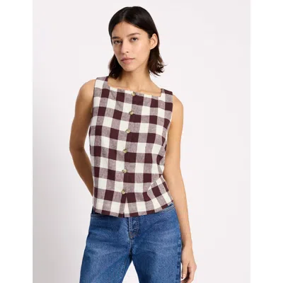Albaray Gingham Button Top In Multi