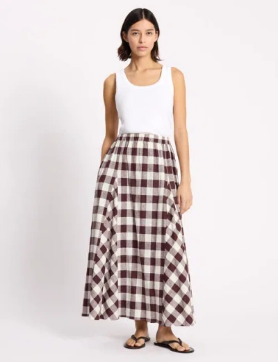 Albaray Gingham Maxi Skirt In Burgundy