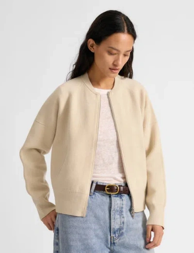 Albaray Knitted Bomber Jacket In Neutral