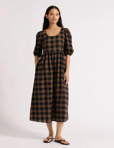 Albaray Large Gingham Iconic Midi Dress In Multi