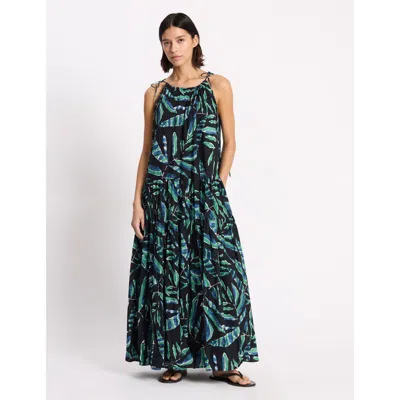 Albaray Painterly Palm Maxi Dress In Black