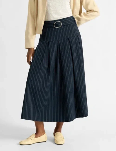 Albaray Pinstripe Midi Skirt In Blue