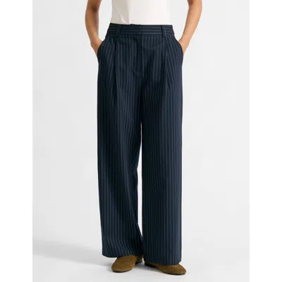 Albaray Pinstripe Pleat Trousers In Blue